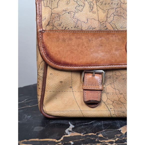 Rare Vintage Pierre Balmain Paris World Map Messenger Bag - Made in USA - Picture 4 of 8